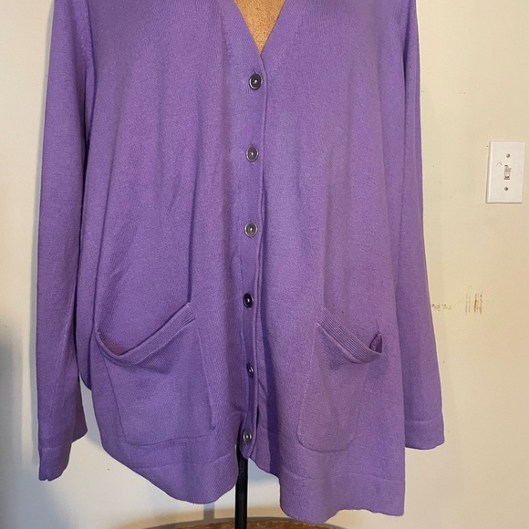 Talbots Purple Women's cardigan v-neck Sweater size 3Xp - Picture 2 of 5